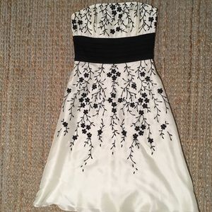 White House Black Market silk strapless dress